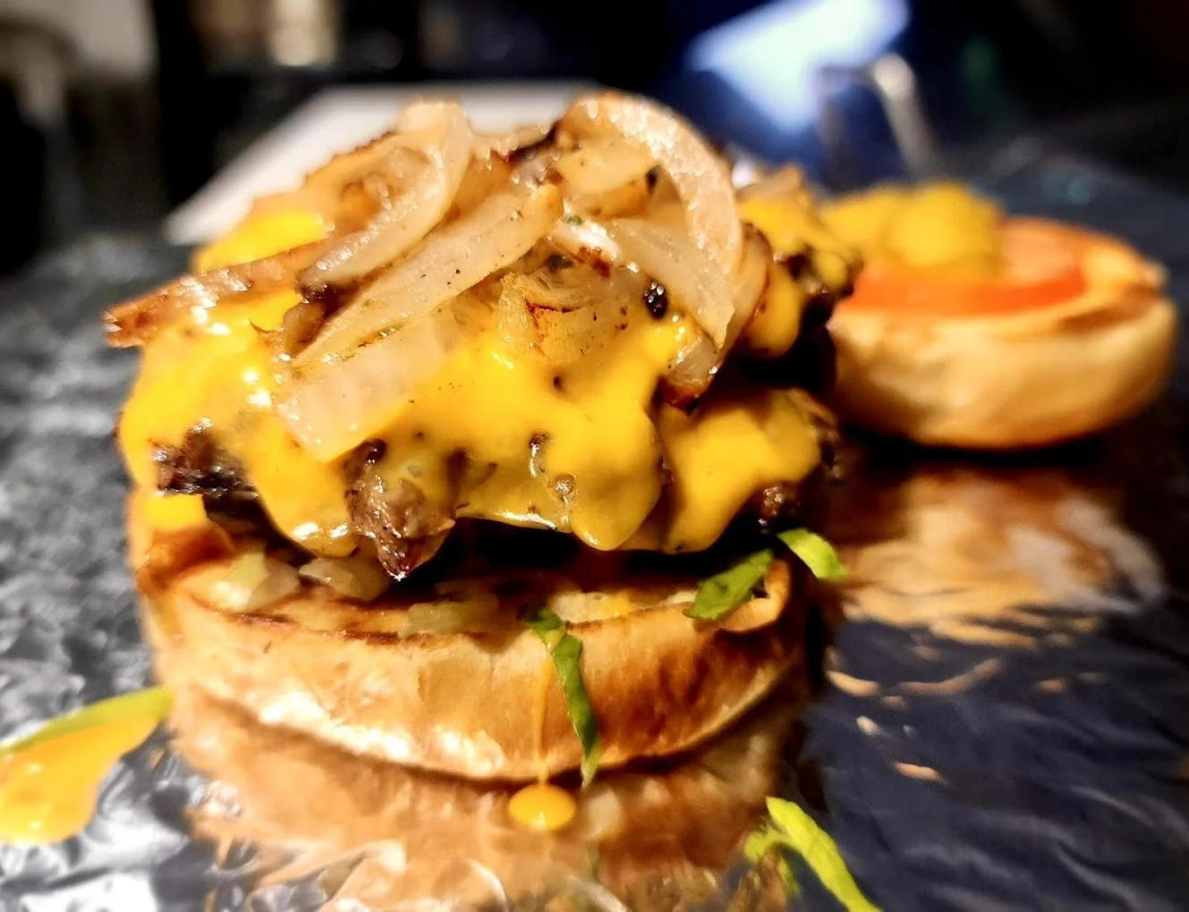 Halal smash burger at TuckOut Winnipeg